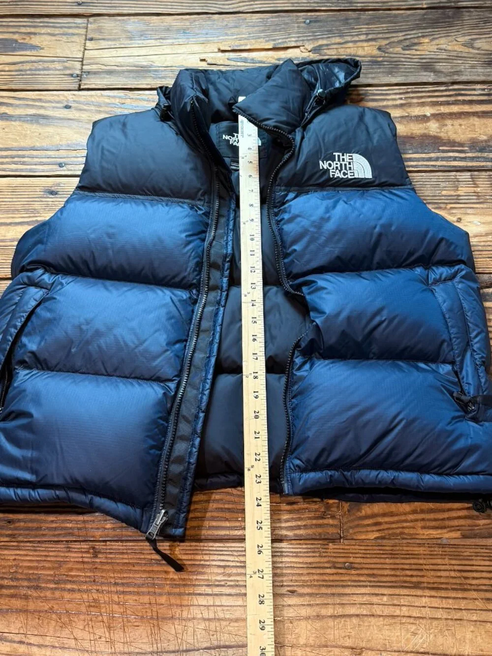 North Face Vest Womens XL 700 Down Nuptse Retro Puffer Hooded Insulated Two-Tone - Picture 6 of 14